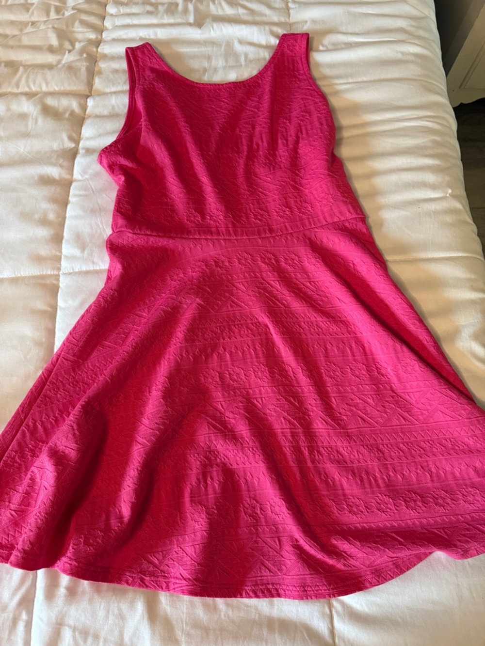 Ginger G Bright Pink Textured Sleeveless Dress